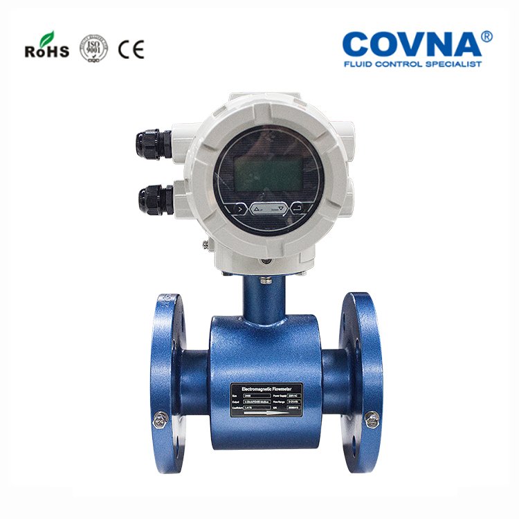 COVNA Liquid Turbine Flow Meter for Fluid Measurement High Accuracy for Water, Diesel, Gasoline with Valve and Flow Transmitter
