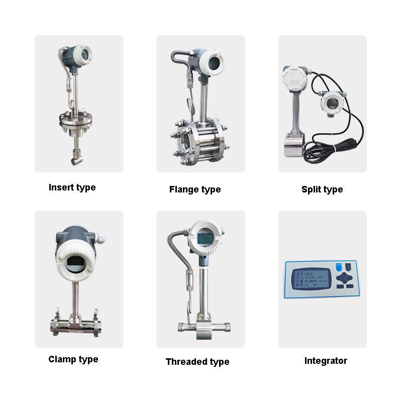 Vortex Flowmeter Steam High Precision Gas Compressed air Nitrogen Intelligent Digital Display Gas Flowmeter Gauge Sensor 4-20mA