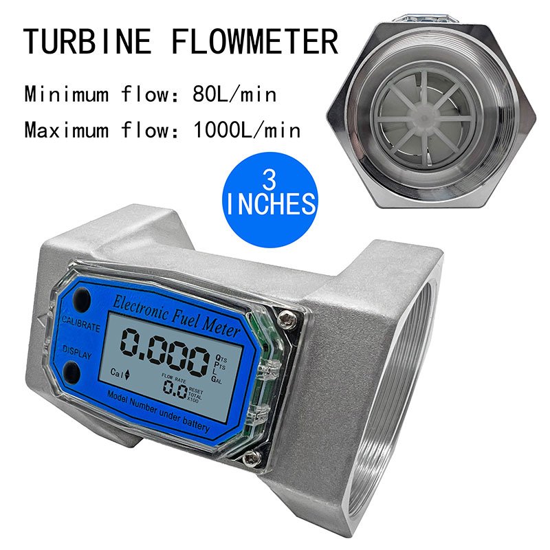 High Precision Flowmeter Mini Small Digital Electronic Turbine Flow Meter for Water Fuel Diesel Gasoline Gas Station Counter