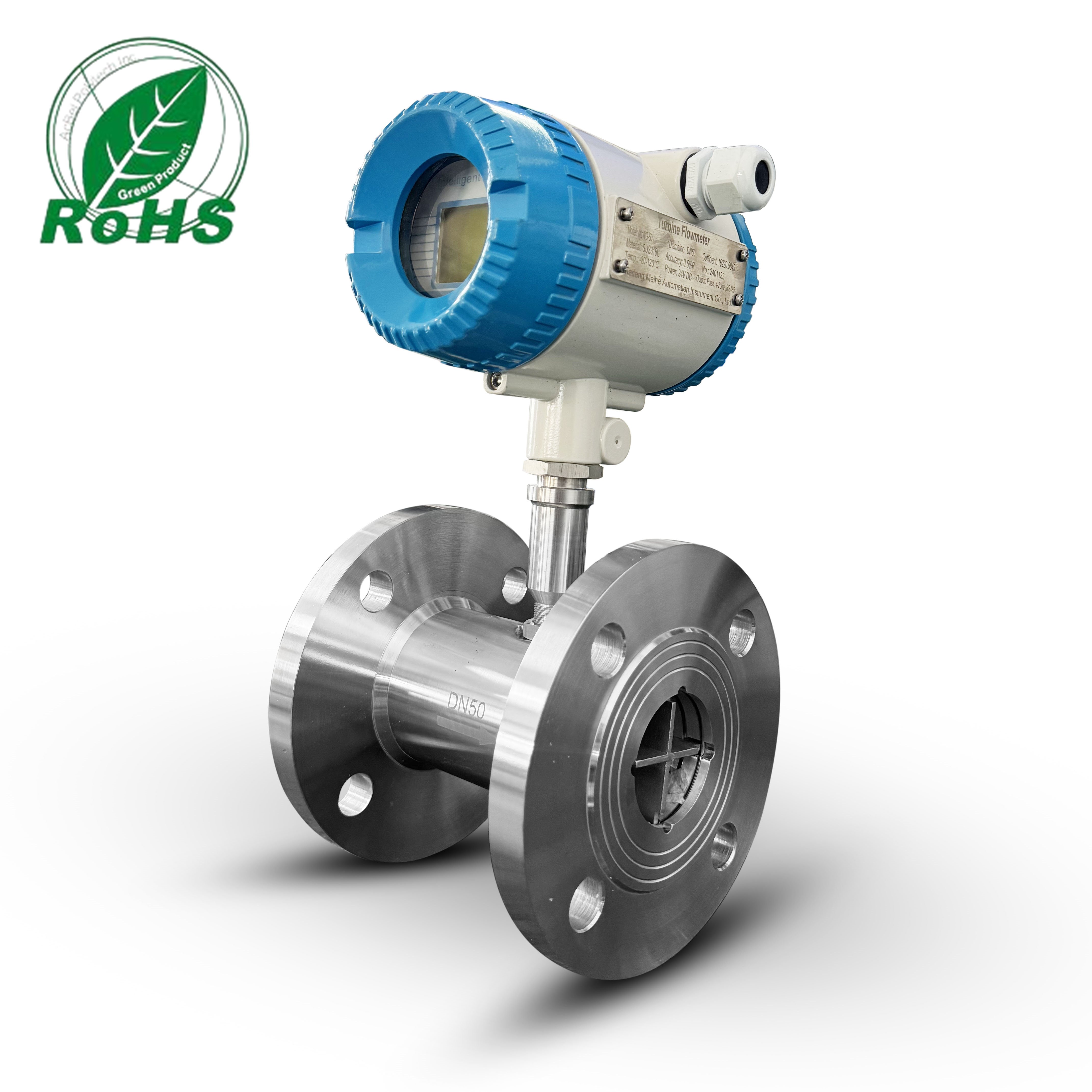 DN50 Sensor Kaifeng Turbine Flowmeter SUS316L Flange Connection 4-20mA Pulse Liquid Turbine Flowmeter