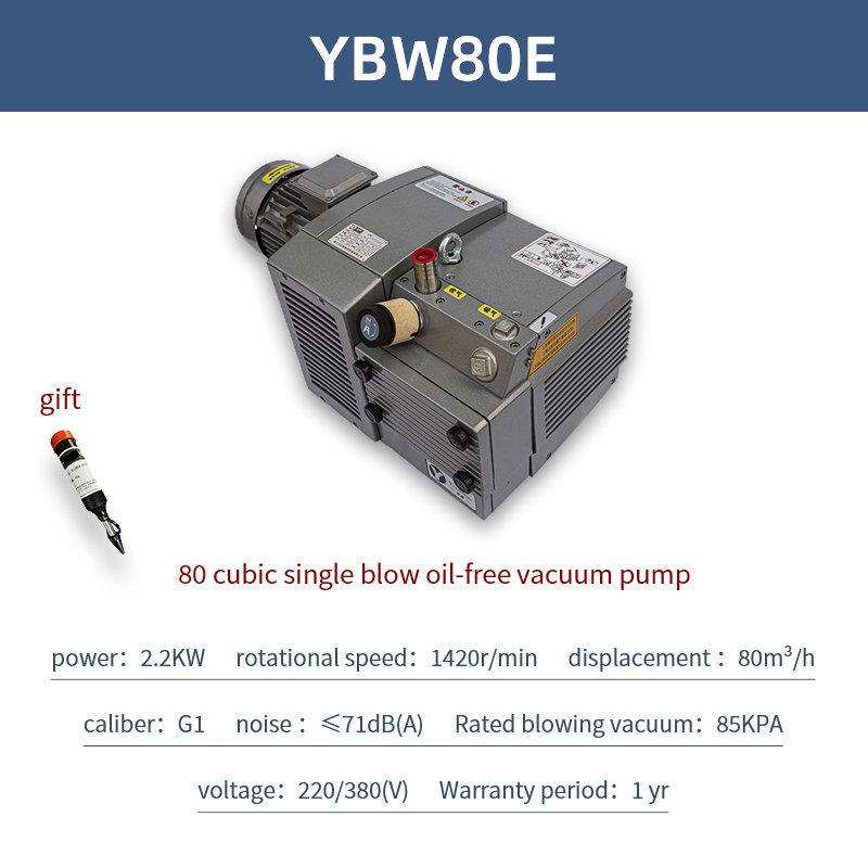 DVT Dry Rotary Vane Vacuum Pump 80 Cubic Meters Per Hour 2.2KW Customizable Printing Press air Pump Industrial Vacuum Pump