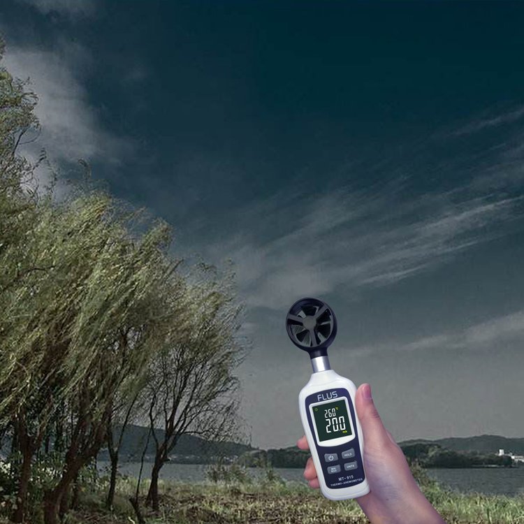 Digital Anemometer Wind Speed Meter Temperature Tester with LCD Backlight Display