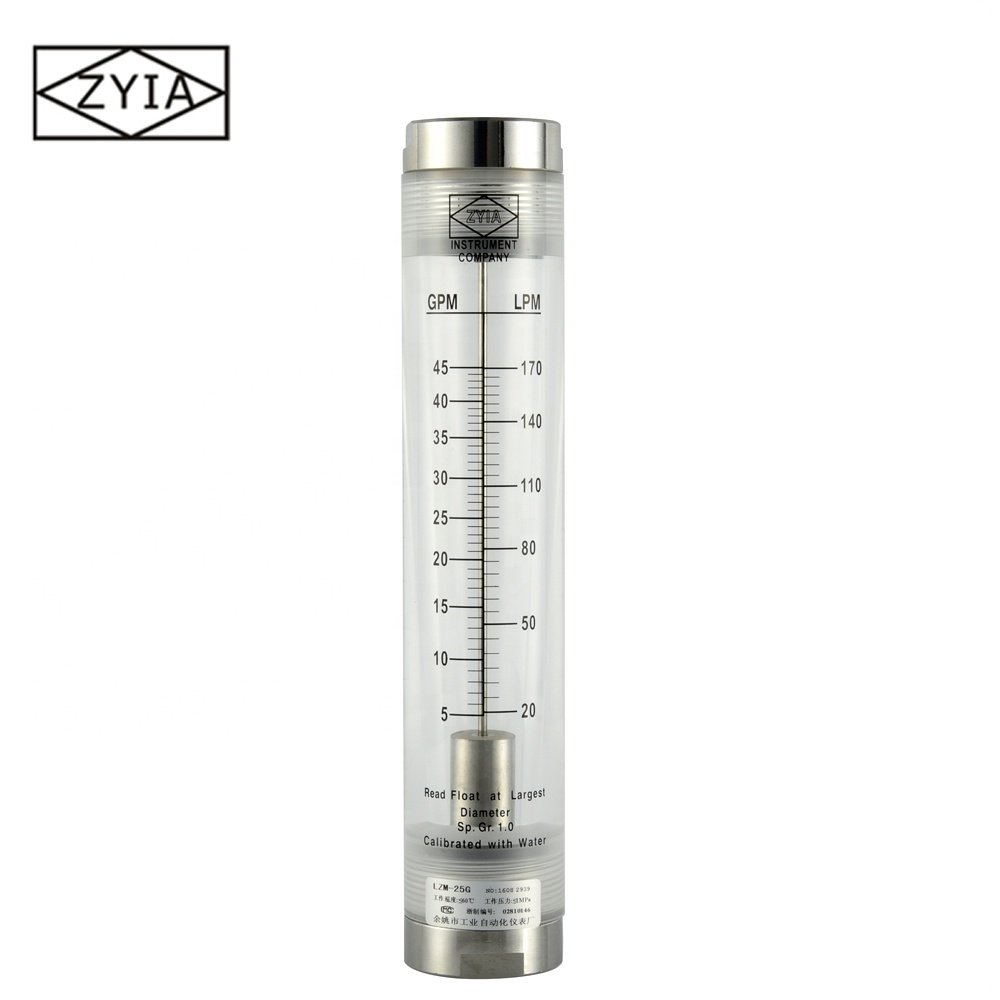 Zyia Ro Acrylic Nitrogen Co2 Gas Portable Flow Meter Portable Clean air Flow Meter Inline Tube Price Flowmeter