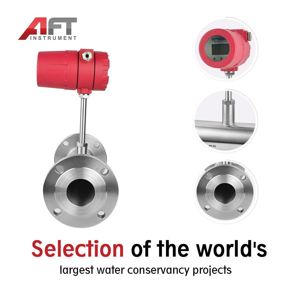 LCD Digital Compressed air Methane Biogas Flue Gas IP65 Thermal Gas Mass Flow Meter for High Temp