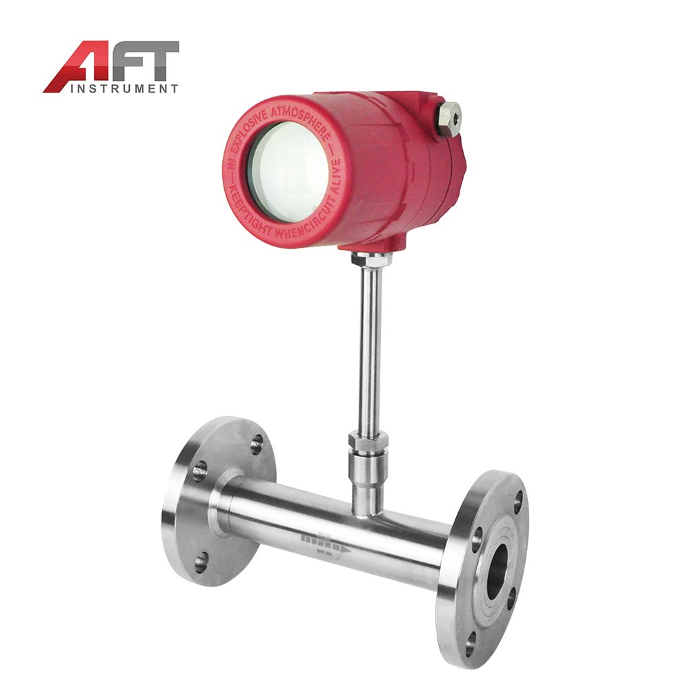 LCD Digital Compressed air Methane Biogas Flue Gas IP65 Thermal Gas Mass Flow Meter for High Temp