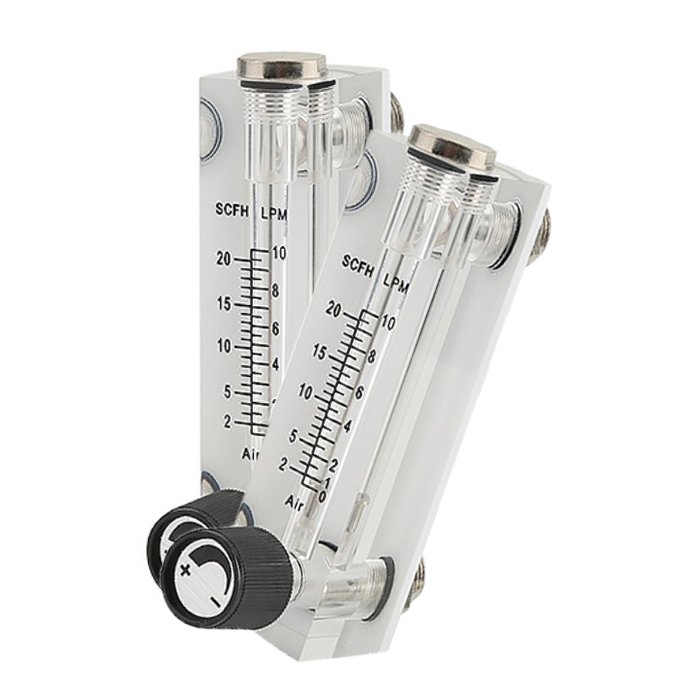 High Accuracy 120 Lpm Panel air Flow Meter Acrylic Glass Rotameter Oxygen Flowmeter and Adapter to