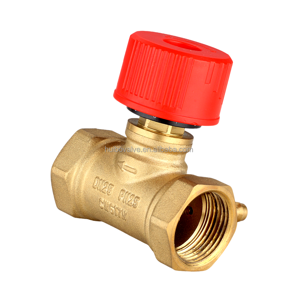 Industrial Brass Static Balancing Valves Manual Flow Control Brass Forged Balance Valve with Regulating Pressure Flow Meter