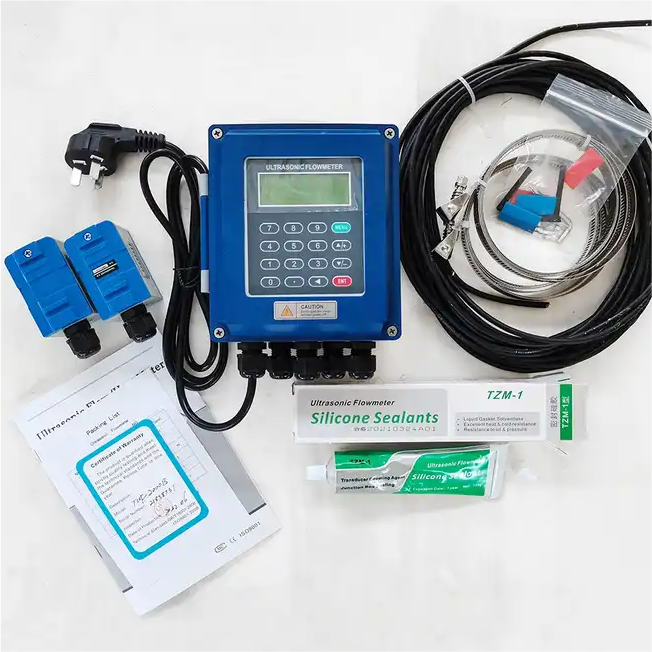 Tuf 2000b Wall-Mounted Ultrasonic Flowmeter for Liquid Water Flow Meters Made of Stainless Steel and Cast Iron Supports