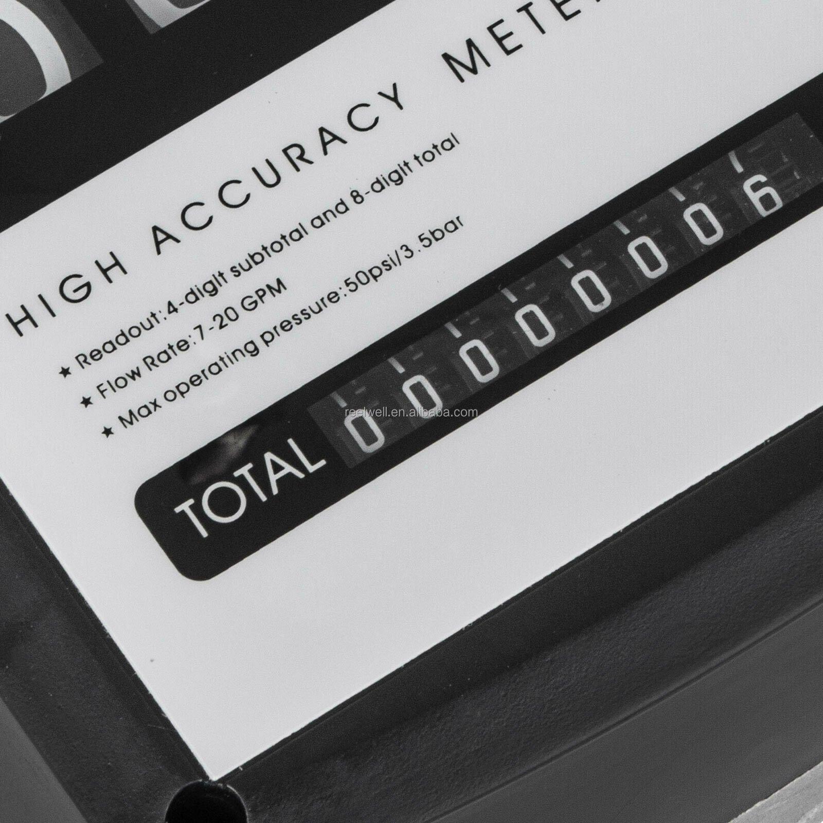Universal Mechanical Flow Meter, 4 Digit Counter, Diesel Flow Meter