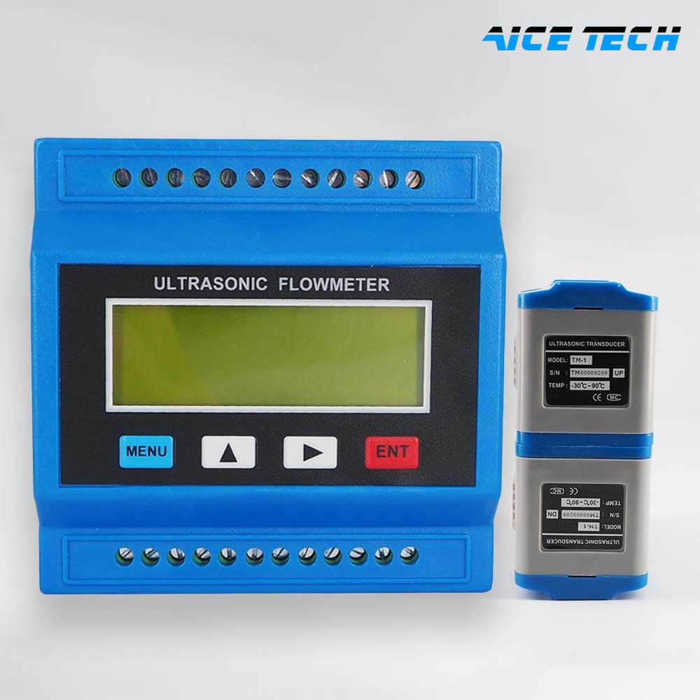 High Quality Portable Cheap Ultrasonic Flowmeter Clamp On Installation Ultrasonic Flow Meter Print 12 Months DC8 ~ 36V Aice Tech