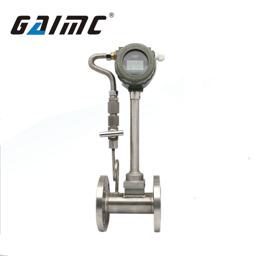 GVF100 Digital Stainless Steel Hydrogen Gas Flow Meter Customizable OEM LCD Display Vortex Type for Air