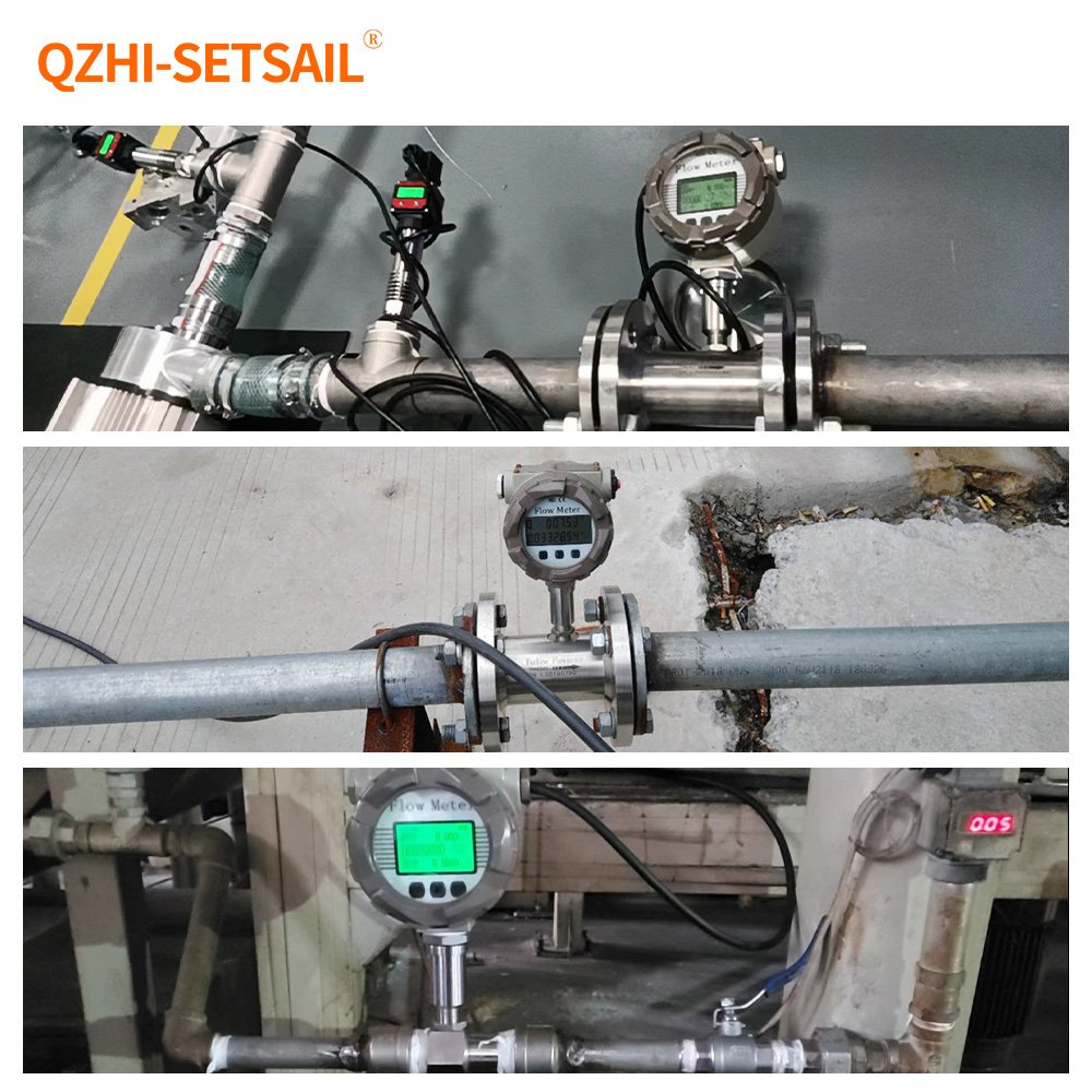 Turbine Flowmeter Liquid Water Tap Flow Meters SS304 316L Digital Display 4-20mA RS485 Pulse Equivalent Output Flow Sensor