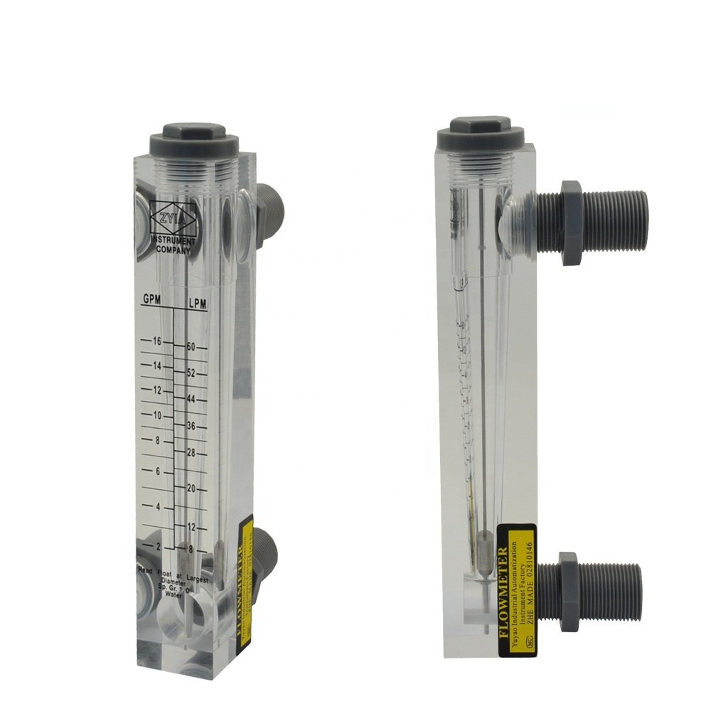 LZM-20J Acrylic 5 GPM Variable Area Panel Mounted Industrial Water Rotameter Flow Meter / NPT Feed Liquid Flow Meter