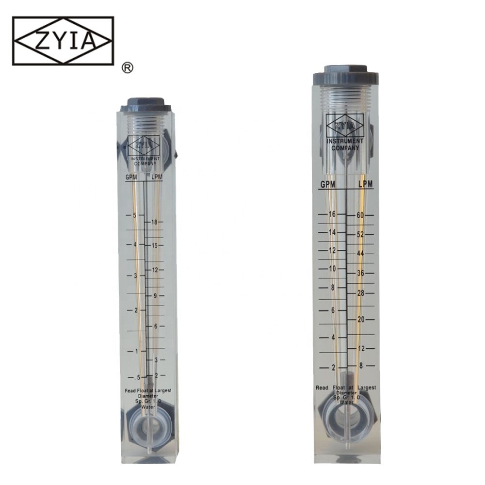 LZM-20J Acrylic 5 GPM Variable Area Panel Mounted Industrial Water Rotameter Flow Meter / NPT Feed Liquid Flow Meter