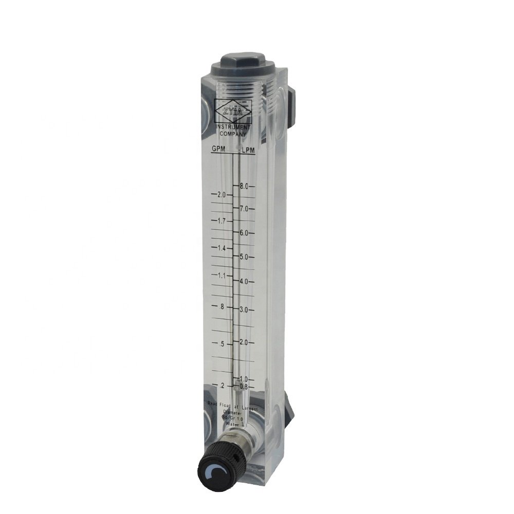 LZM-20J Acrylic 5 GPM Variable Area Panel Mounted Industrial Water Rotameter Flow Meter / NPT Feed Liquid Flow Meter