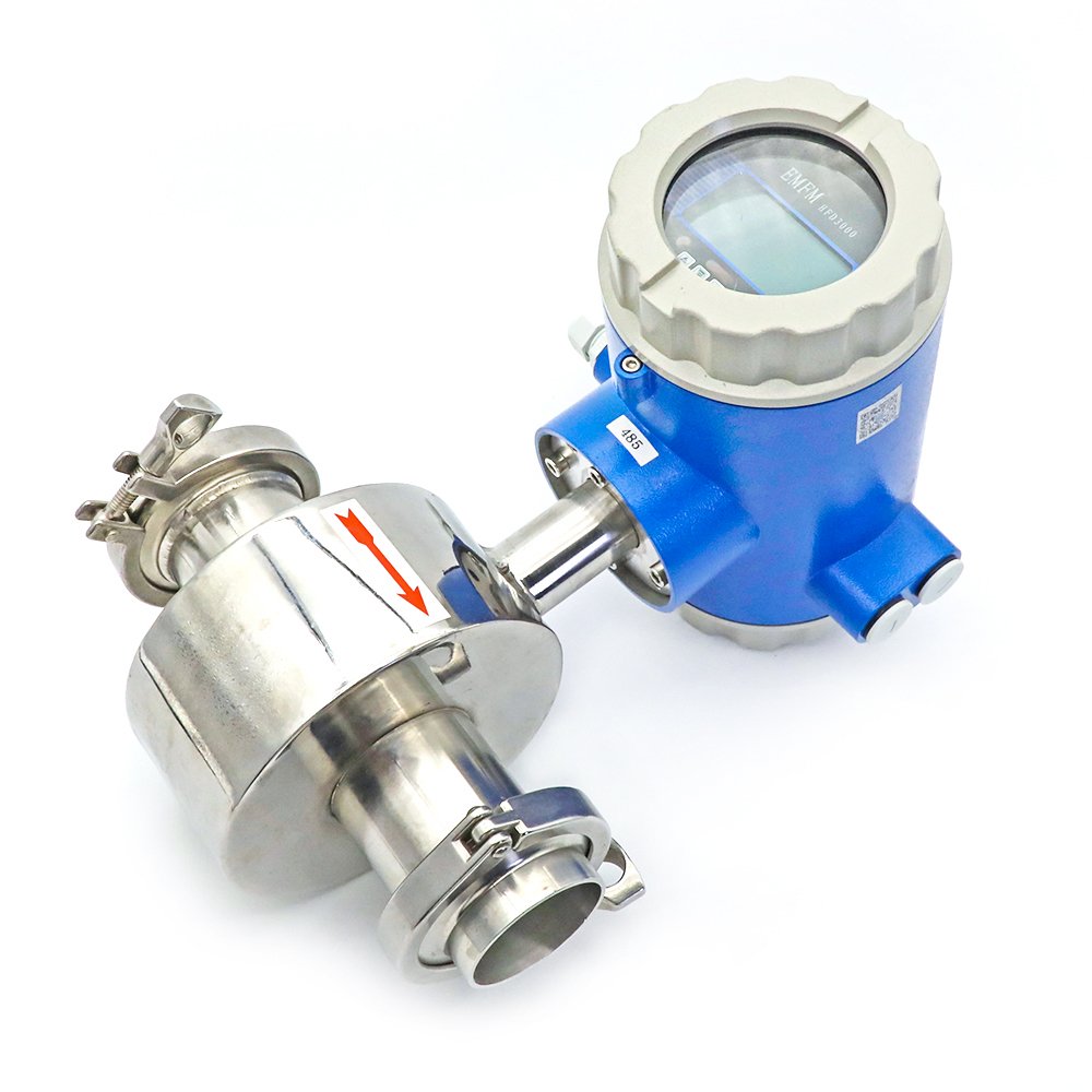 Beer Milk Beverage Juice Drinking Water Flowmeter 2 Inches Food Grade Clamp Type Electromagnetic Flow Meter