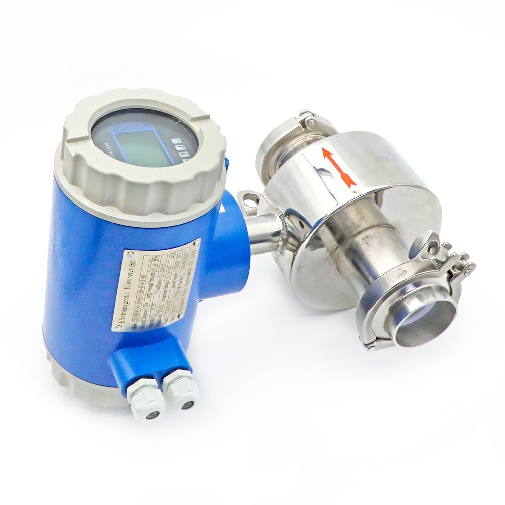Beer Milk Beverage Juice Drinking Water Flowmeter 2 Inches Food Grade Clamp Type Electromagnetic Flow Meter