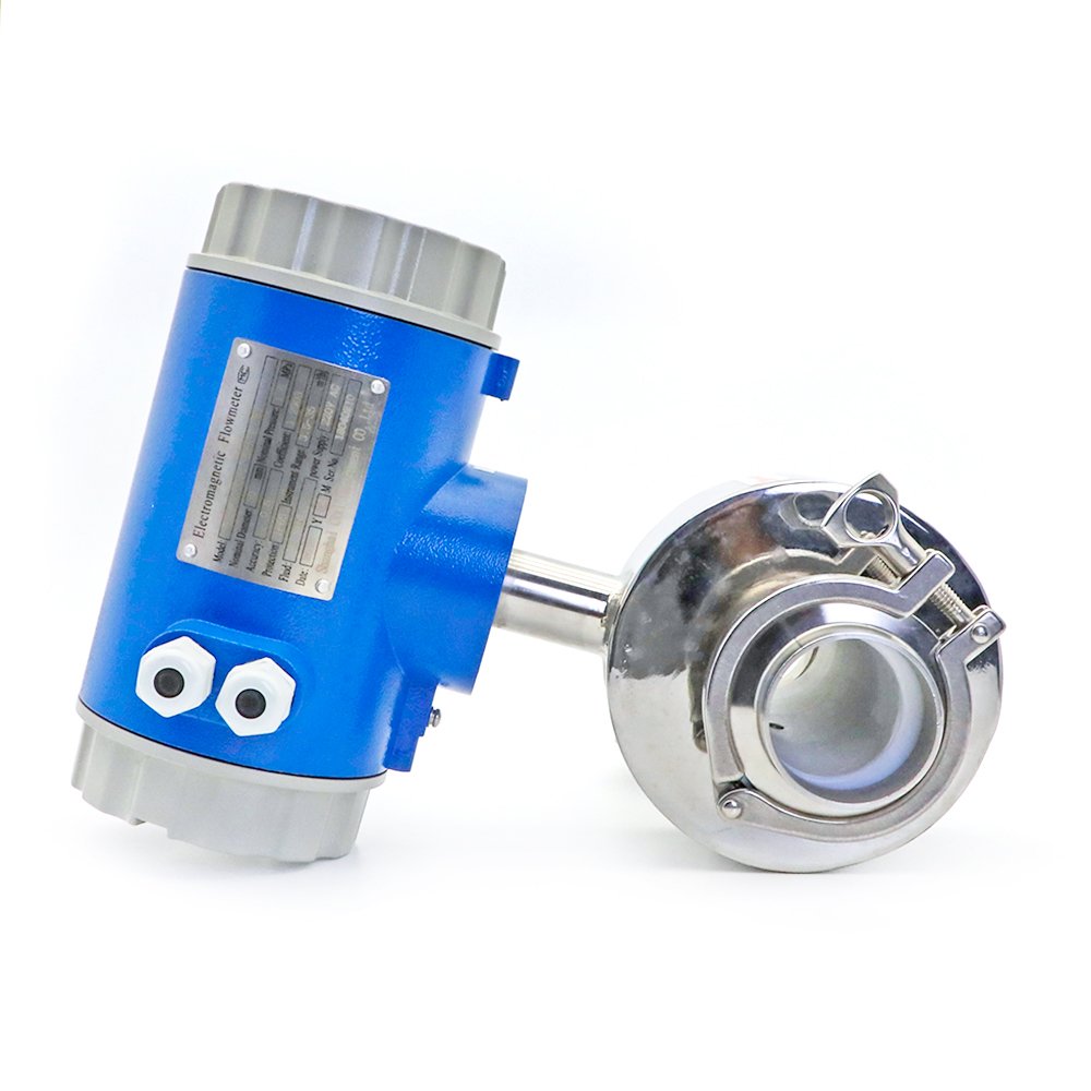 Beer Milk Beverage Juice Drinking Water Flowmeter 2 Inches Food Grade Clamp Type Electromagnetic Flow Meter