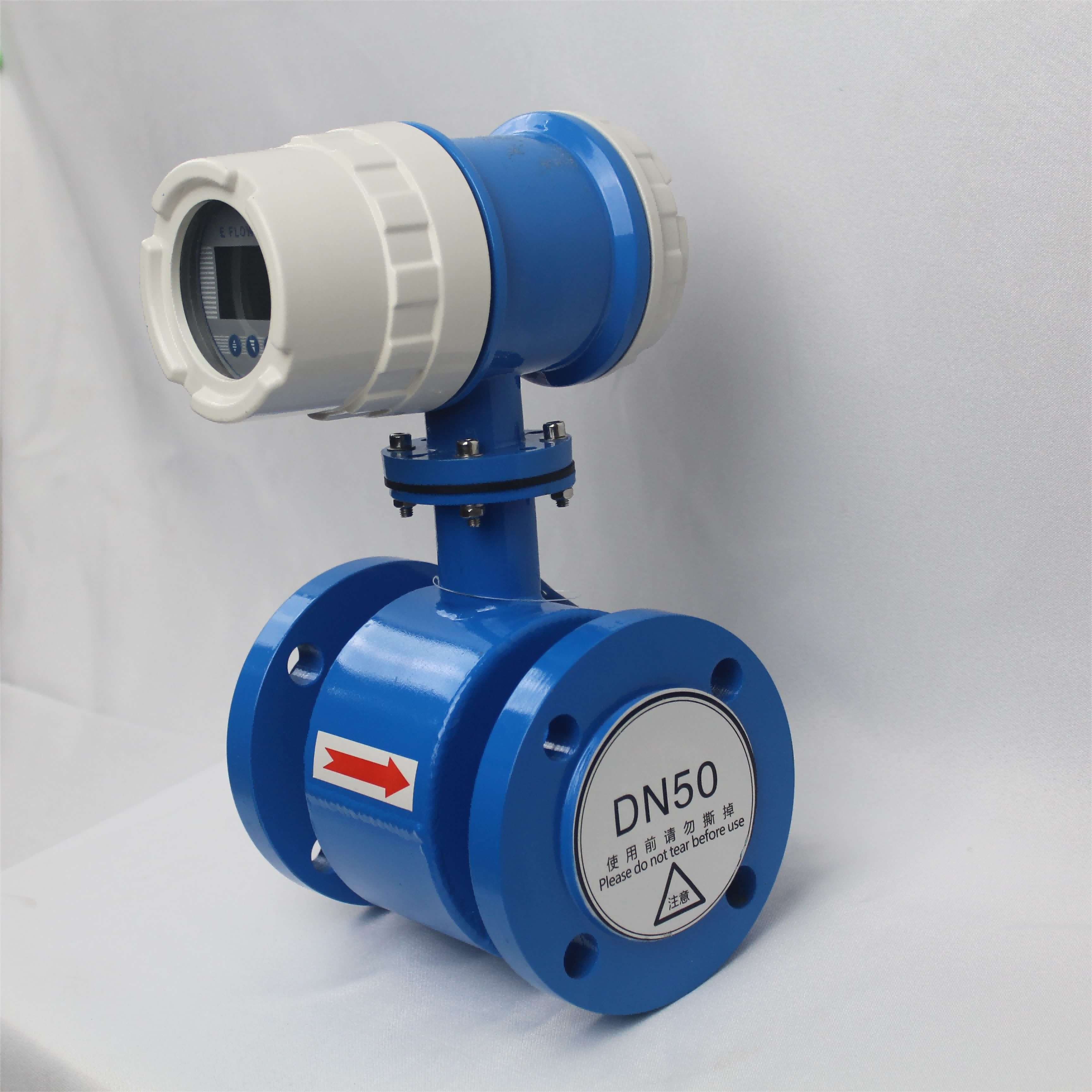 Ip68 Dn50-Dn200 Long Service Life Magnetic Lcd Display Pulse Output Flow Meter Flange Type Flow Meter Magnetic Flow Meter