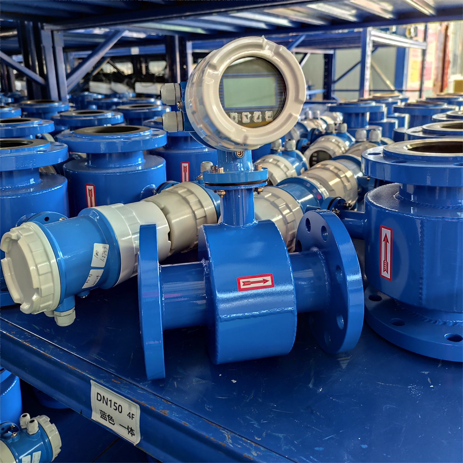 Ip68 Dn50-Dn200 Long Service Life Magnetic Lcd Display Pulse Output Flow Meter Flange Type Flow Meter Magnetic Flow Meter