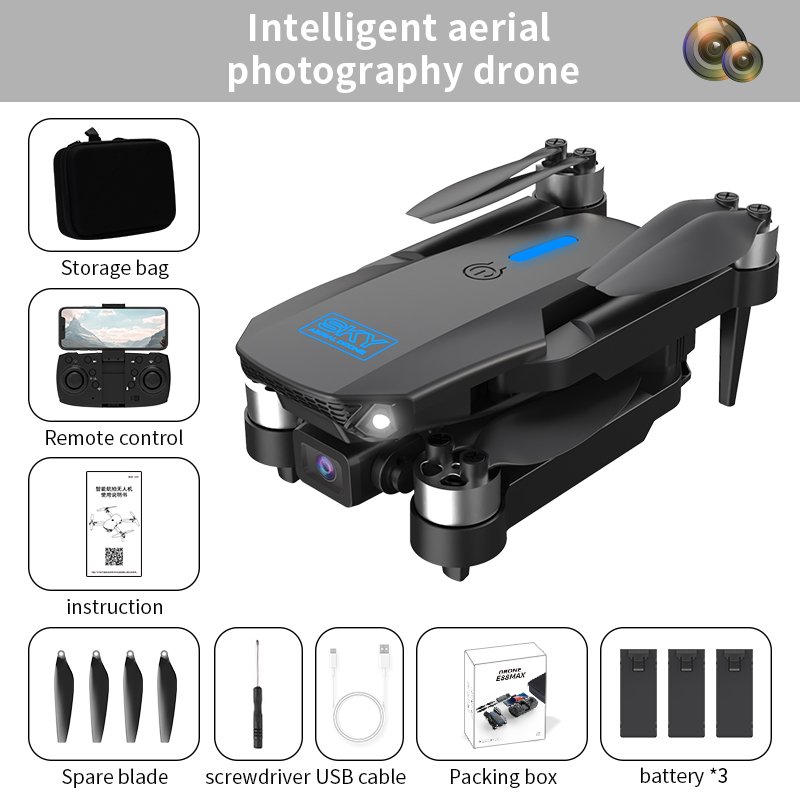 E88 Max Drone With Hd 4k Dual Camera Optical Flow Foldable Wifi Fpv Brushless Motor Drone Profesional Quadcopter Toy