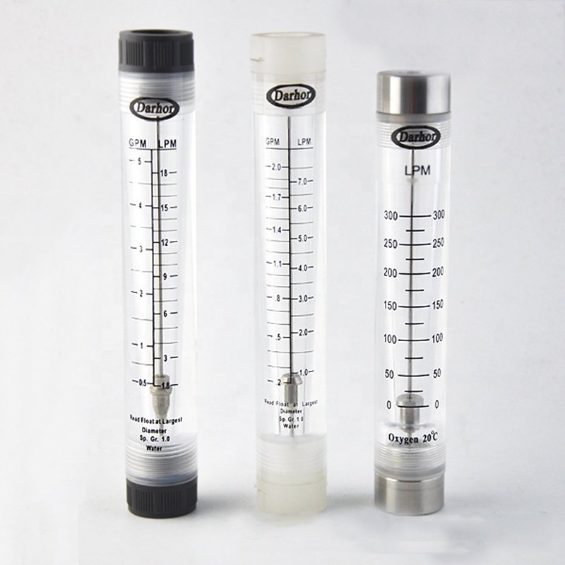 Free OEM Cylinder Water Flow Meter 10-70lpm RO Water Rotameter Fluid in Line Flow Meter Acrylic Clamp