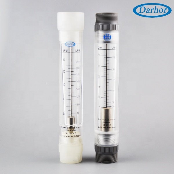 Free OEM Cylinder Water Flow Meter 10-70lpm RO Water Rotameter Fluid in Line Flow Meter Acrylic Clamp