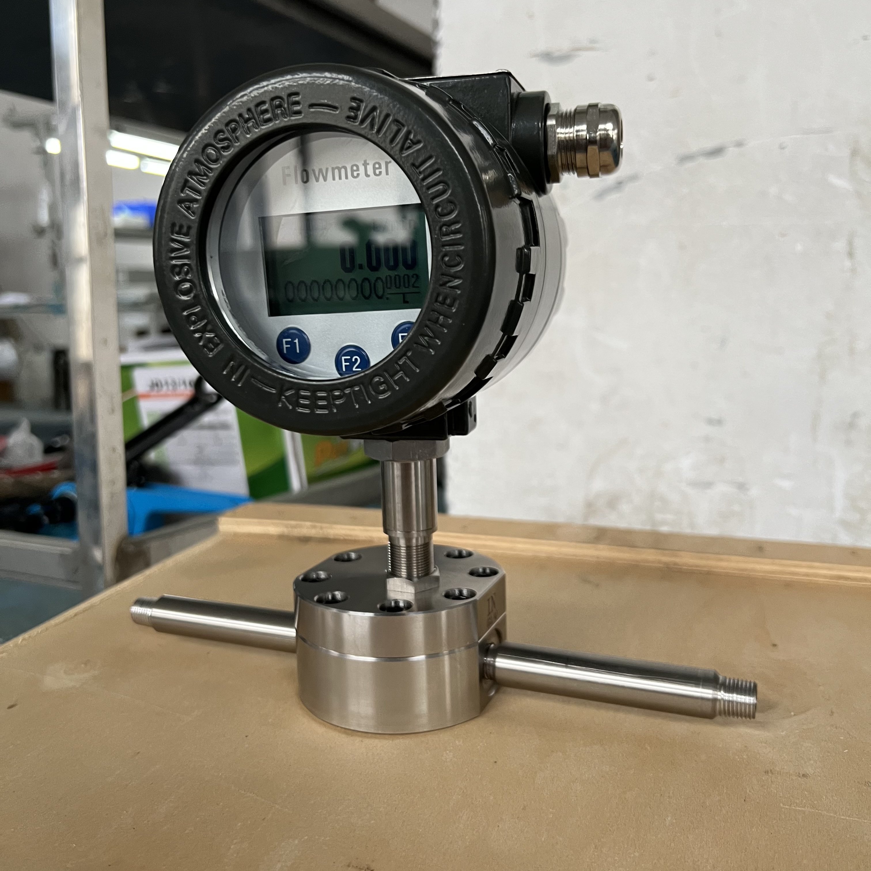 Oil Fuel Injector Gear Flow Meter Flange Connection High Accuracy 0.2%R Test Bench Micro Oval Gear Flowmeter
