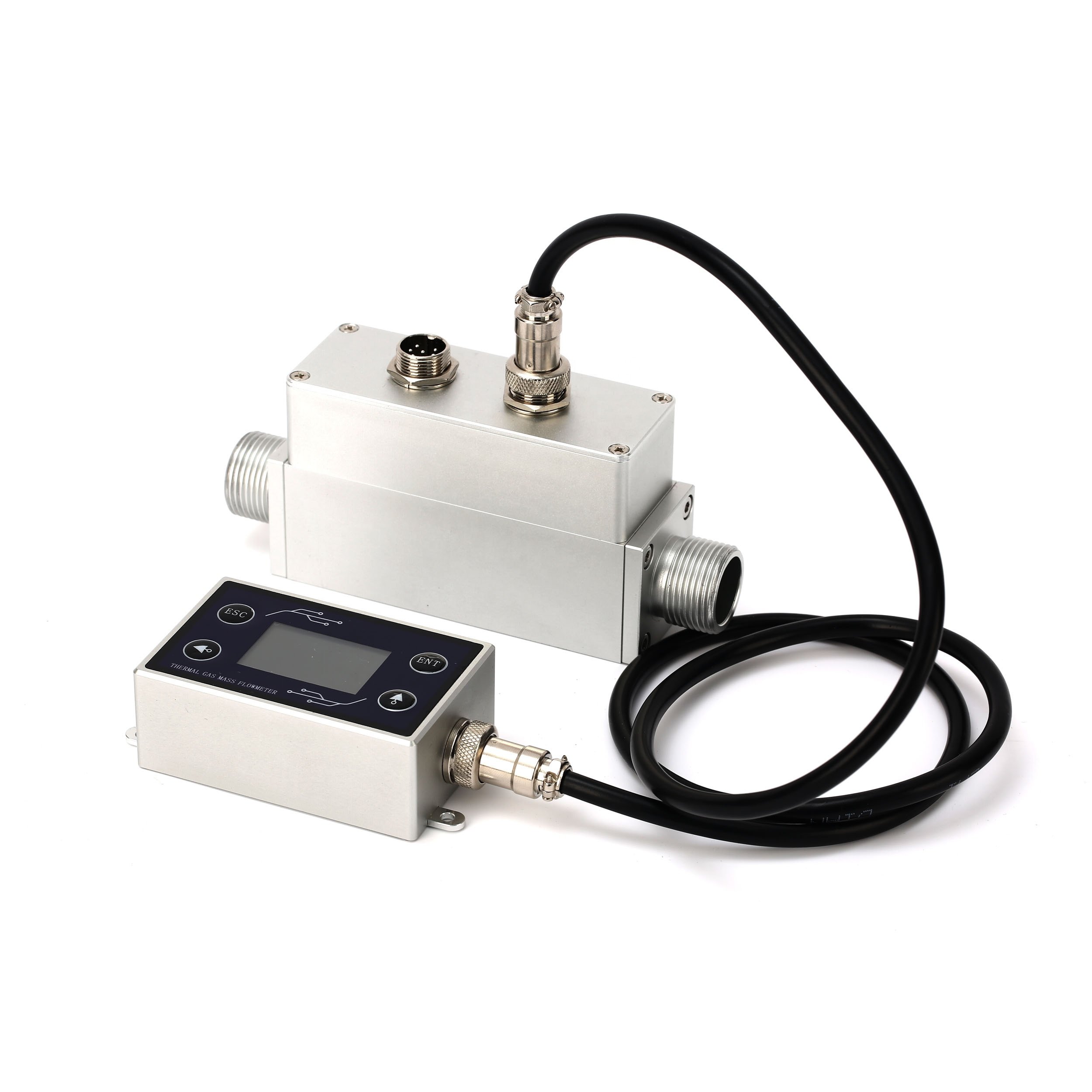 4-20ma / Rs485 Split Type Digital Mass Flow Meters Controller , Industrial Mini Air Co2 Methane Thermal Gas Mass Flow Sensor