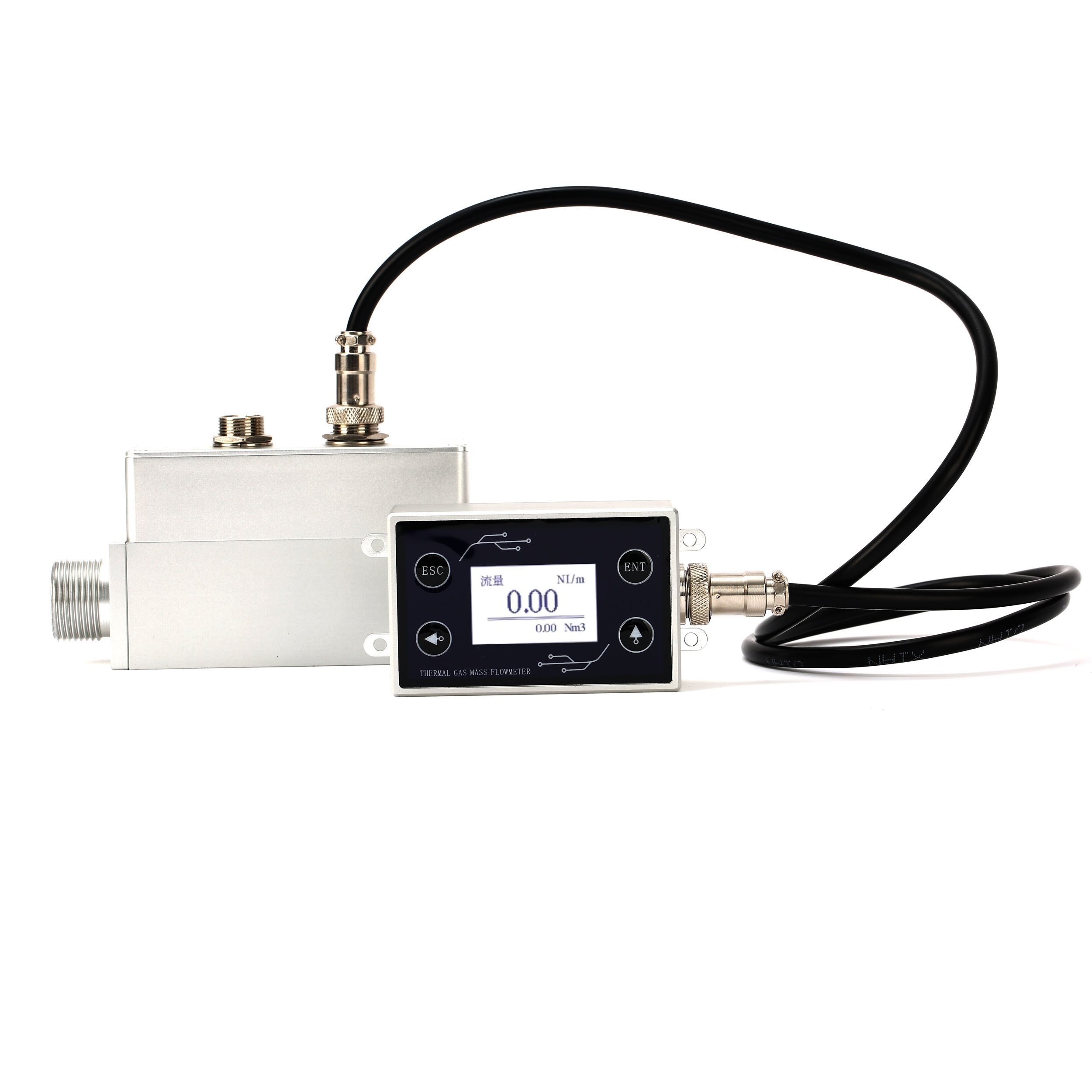 4-20ma / Rs485 Split Type Digital Mass Flow Meters Controller , Industrial Mini Air Co2 Methane Thermal Gas Mass Flow Sensor