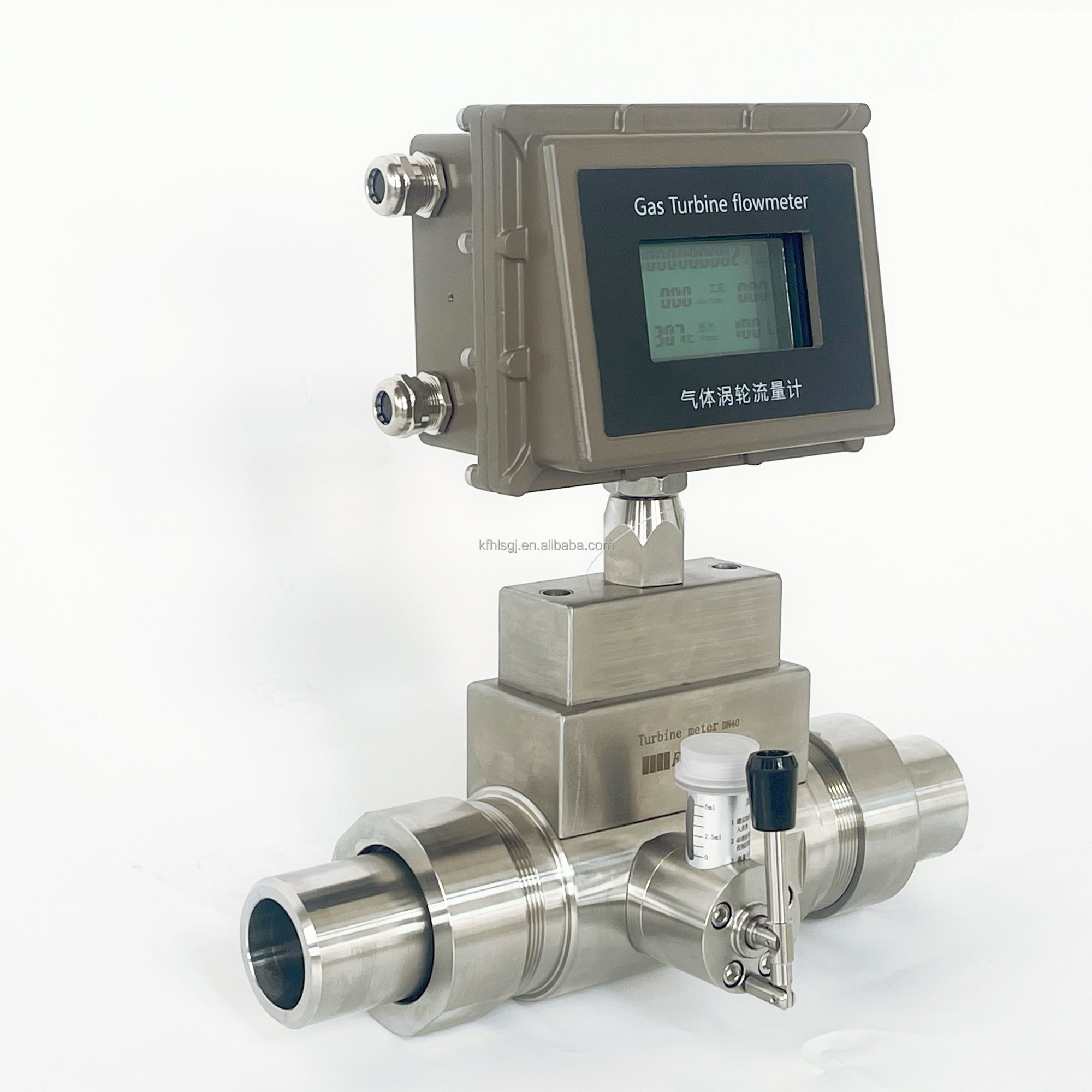 Natural Air Hydrogen Flowmeter Sensor Gas Turbine Flow Meter With Oil Pot
