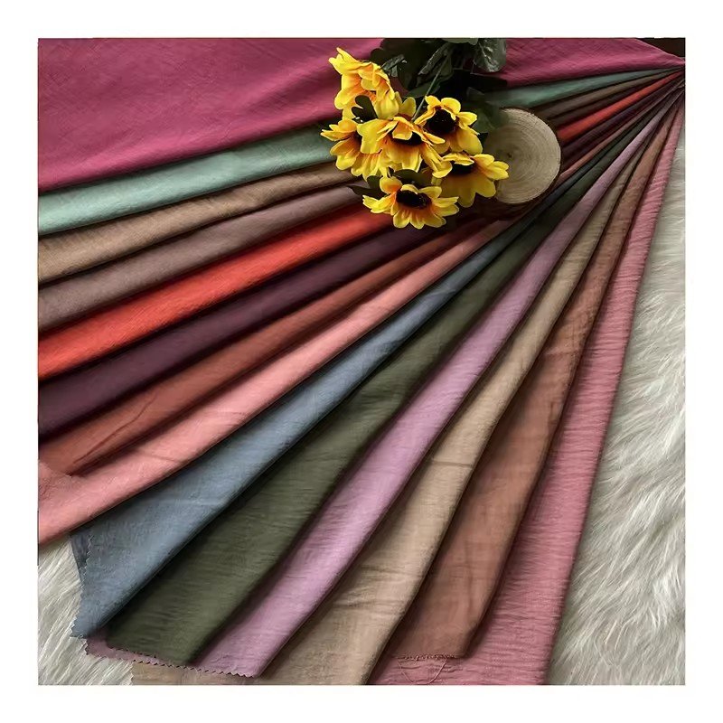 100% Polyester Crepe CEY Crinkle Fabric PD Plain Soft CEY Air Flow Fabric for Dresses