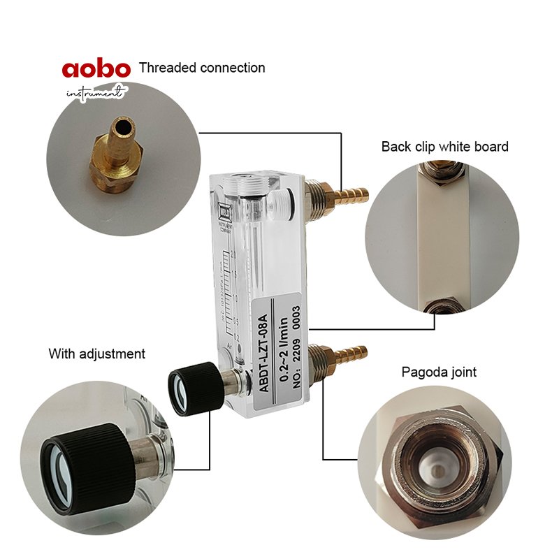 Air Flow Meter LZT Mechanical Portable RO Water Flow Meter Panel Mounted Clamped External Clamp Type Flowmeter O2