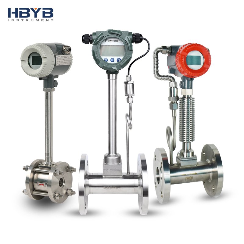 Digital Compressed Air 1'' Flange Connection DC 24V 4-20ma Co2 Gas vortex air Flow Meter Dn25