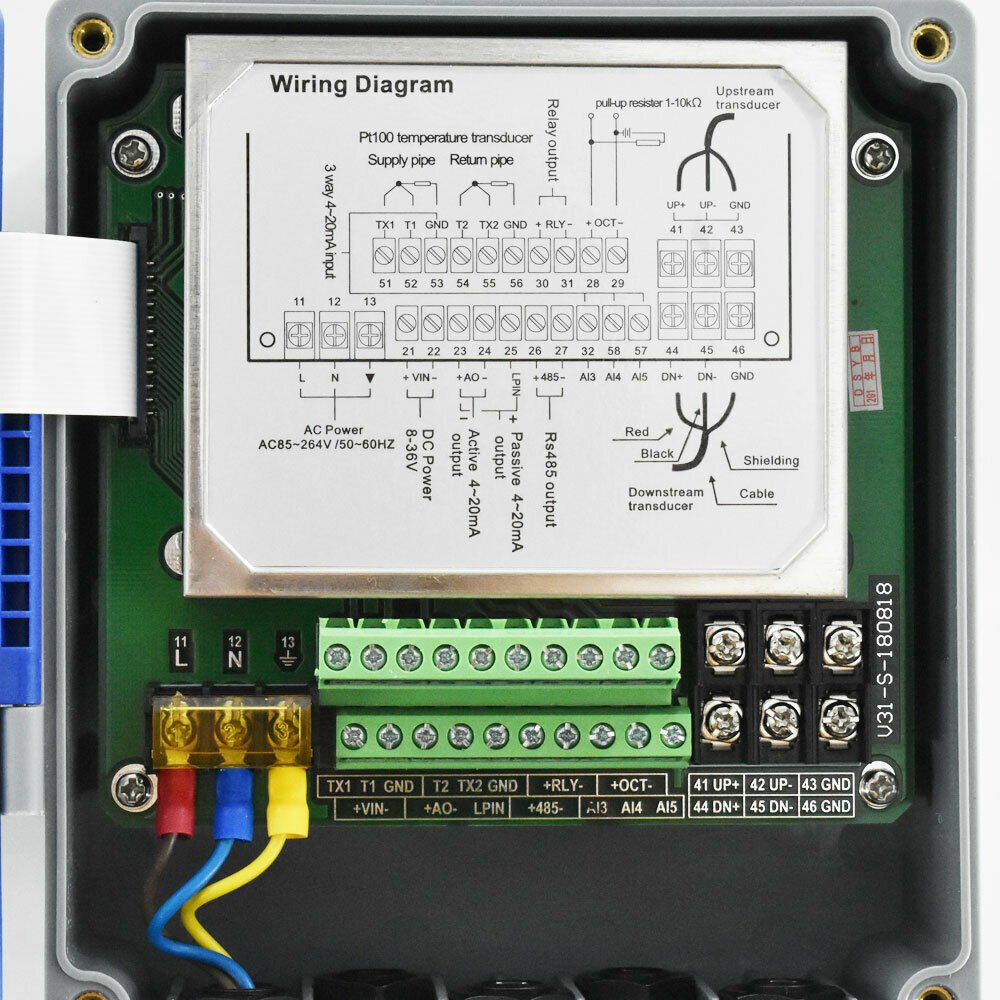OEM DN30-DN6000 No-contact Flow Rate Measuring Clamp on Ultrasonic Flow Meter Digital Wall Mounted Ultrasonic Water Flowmeter
