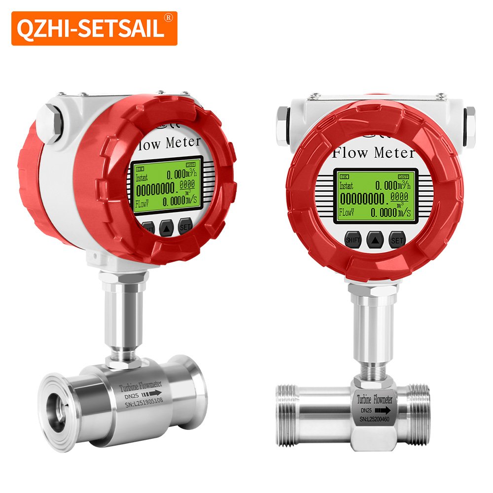 High Precision Liquid Flow Meter Diesel Gasoline Edible Oil Pulse Analog Sensor PLC SS304 316L Inox 1/2NPT Fuel Flow Counter
