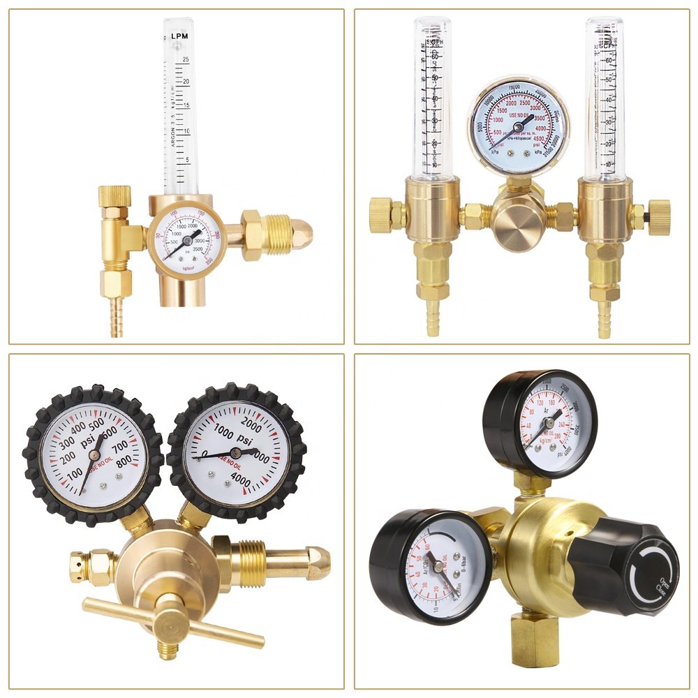 Flowmeter TIG MIG CGA580 Inlet 0-4000psi Pressure Reducer Industrial Welding/Cutting Flow Meter Argon/CO2 Gas Pressure Regulator