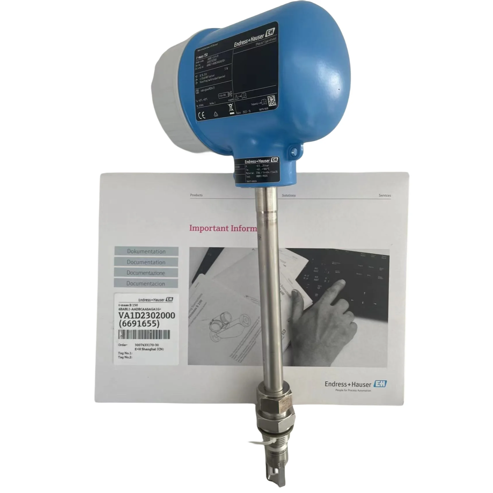 E+H Thermal Mass Flow Meter Proline T-mass B 150 Ultrasonic Sensor Technical Data