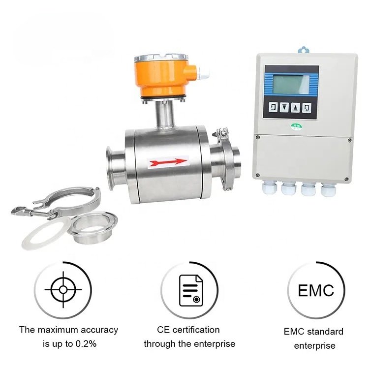 1.5 Inch Flowmeter Small Food Grade Liquid for Milk Beer Draft Beer Glass Beer Electromagnetic Flow Sensor Meter Low Price