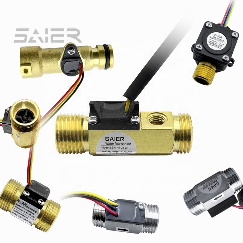High Precise Turbine Liquid Flow Sensor G1/2" Flowmeter Brass Copper Hall Effect Flow Sensors With NTC Hole Water Flow Sensor