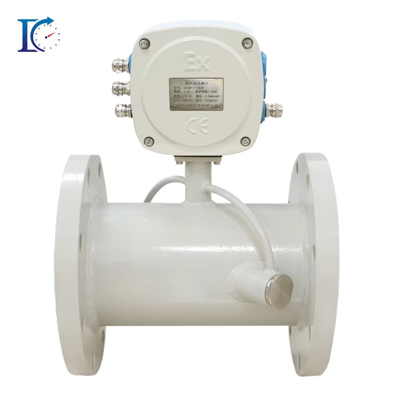 Customizable OEM Inline Ultrasonic Digital Flowmeter for Gas Air Liquid Water 4-20 Ma Sensor for Pipe Section