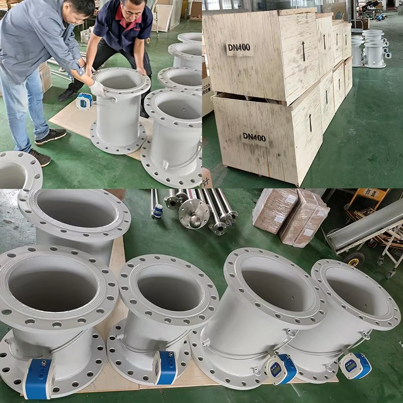 Customizable OEM Inline Ultrasonic Digital Flowmeter for Gas Air Liquid Water 4-20 Ma Sensor for Pipe Section