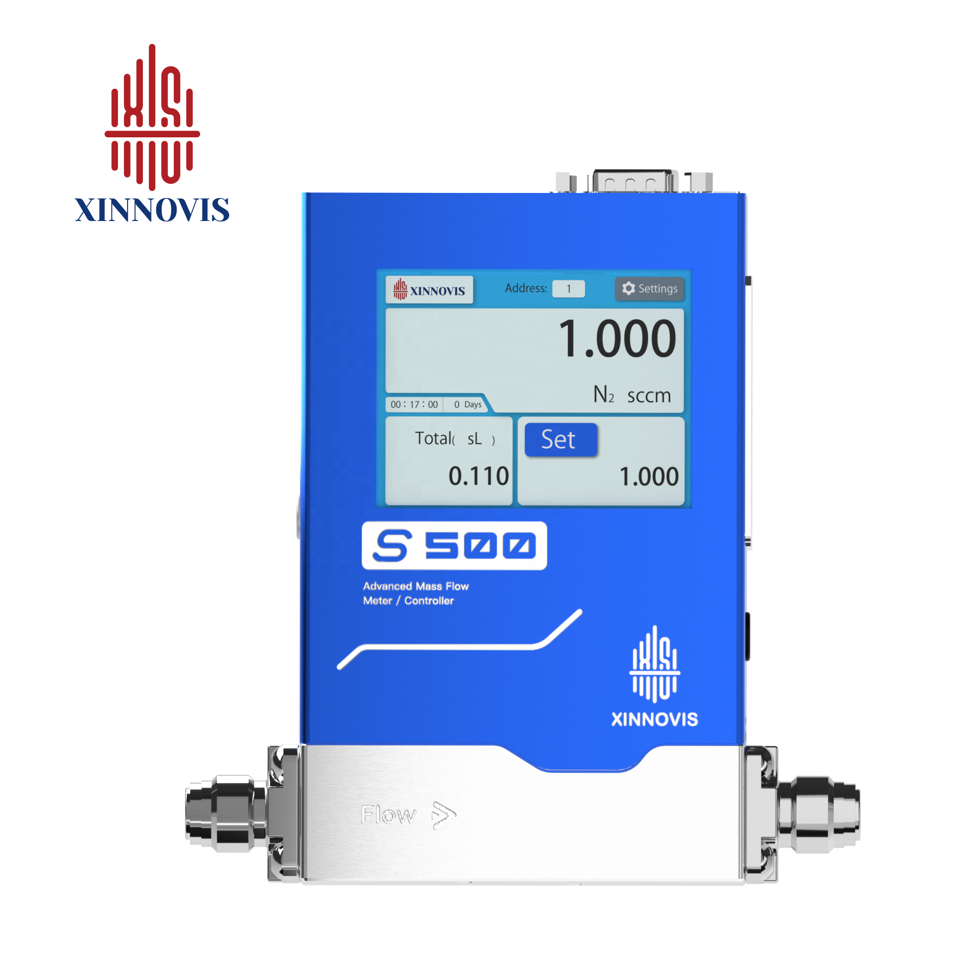 MFC S500 Gas Mass Flow Controller 0.01sccm~20 L/min Air/Hydrogen/Oxygen/Nitrogen/Methane/Argon/Helium Stainless Steel