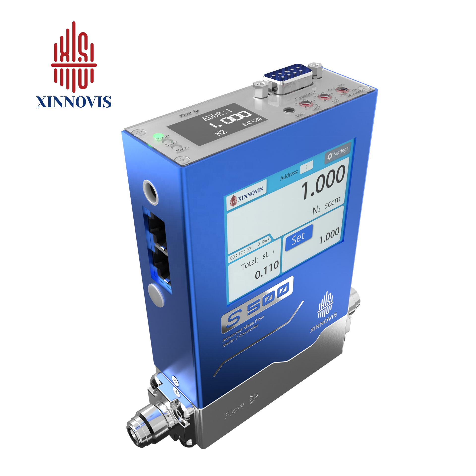 MFC S500 Gas Mass Flow Controller 0.01sccm~20 L/min Air/Hydrogen/Oxygen/Nitrogen/Methane/Argon/Helium Stainless Steel