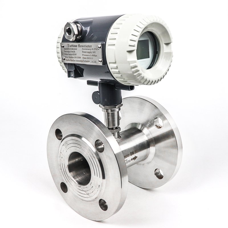 DN50 304 Stainless Steel Turbine Flow Meter 4-20mA RS485 signal Out Water Fuel Liquid Flow Meter 24VDC Power Supply