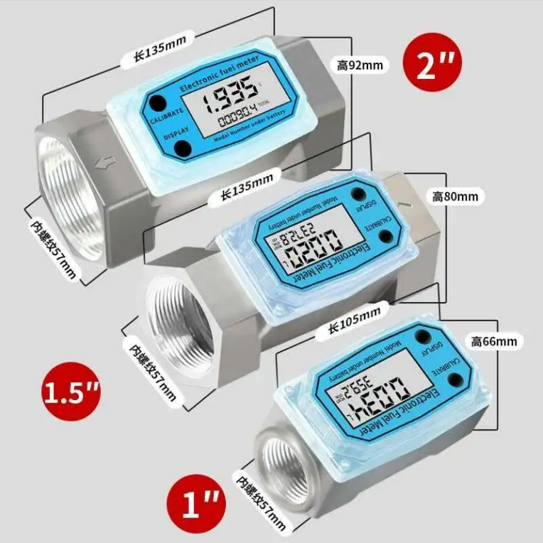 1 Inch 3/4 Small Stainless Steel Liquid Digital Turbine Water Flow Meter Turbine for Water Fuel diesel Gasoline