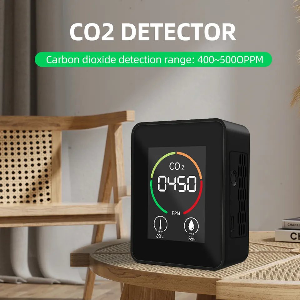 Portable Temperature and Humidity Detector Sensor Air Quality Monitor Analyzer CO2 Meter Multifunctional Digital Air Detector
