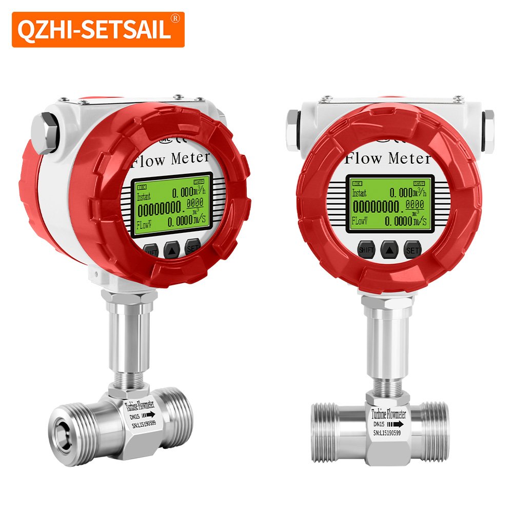 Liquid Turbine Flow Meter Sensor High Temperature Pressure Pulse 4-20mA Water diesel Gasoline Alcohol Oil Flow Measurement