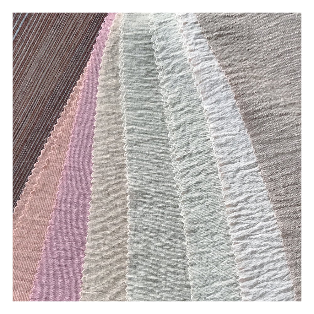 Hot Sell Factory Wrinkle Crinkle Stripe 100% Polyester Air Flow Woven Crepe 180D Cey Pd Fabric for Muslim Clothing