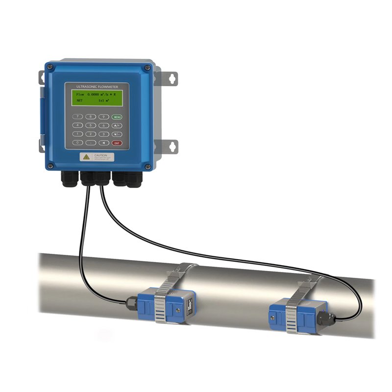 TUF-2000B Digital Ultrasonic Flow Meter High Accuracy Wall Mounted Stainless Steel Liquid Gas/Oil/Air Measurement Water Oil LCD